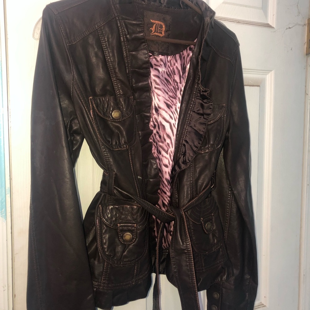 Brown leather jacket